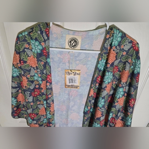 NWT Womens Floral Stretchy Cardigan Kimono Large - Picture 8 of 8